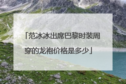 范冰冰出席巴黎时装周穿的龙袍价格是多少