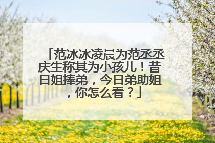 范冰冰凌晨为范丞丞庆生称其为小孩儿！昔日姐捧弟，今日弟助姐，你怎么看？
