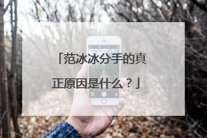 范冰冰分手的真正原因是什么?