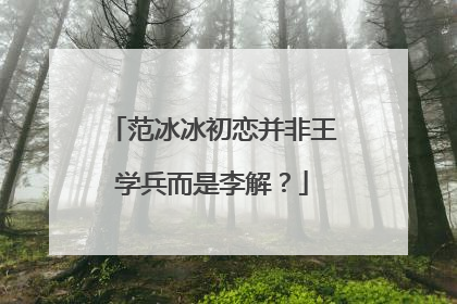 范冰冰初恋并非王学兵而是李解?