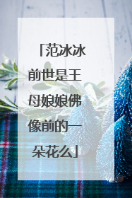 范冰冰前世是王母娘娘佛像前的一朵花么