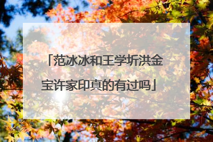 范冰冰和王学圻洪金宝许家印真的有过吗