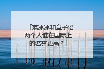 范冰冰和章子怡两个人谁在国际上的名誉更高？