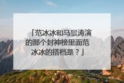 范冰冰和马景涛演的那个封神榜里面范冰冰的搭档是？