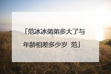 范冰冰弟弟多大了与年龄相差多少岁 范