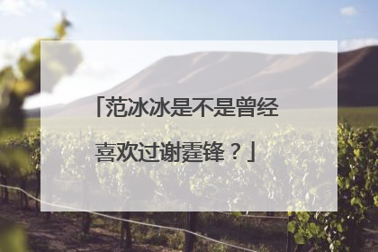 范冰冰是不是曾经喜欢过谢霆锋?