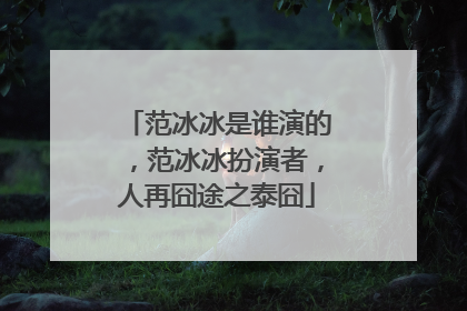 范冰冰是谁演的，范冰冰扮演者，人再囧途之泰囧