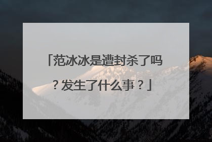 范冰冰是遭封杀了吗？发生了什么事？