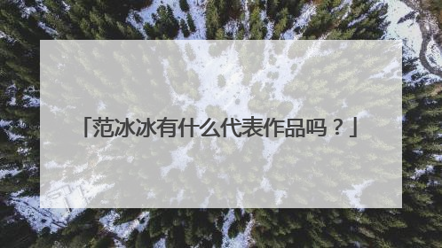 范冰冰有什么代表作品吗?
