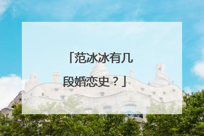 范冰冰有几段婚恋史?
