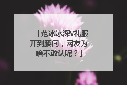 范冰冰深V礼服开到腰间,网友为啥不敢认呢?