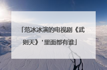 范冰冰演的电视剧《武则天》'里面都有谁