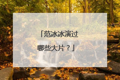 范冰冰演过哪些大片？