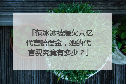范冰冰被爆欠六亿代言赔偿金，她的代言费究竟有多少？