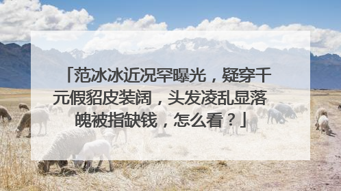 范冰冰近况罕曝光,疑穿千元假貂皮装阔,头发凌乱显落魄被指缺钱,怎么看?