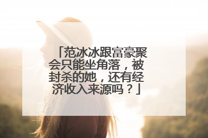 范冰冰跟富豪聚会只能坐角落,被封杀的她,还有经济收入来源吗?