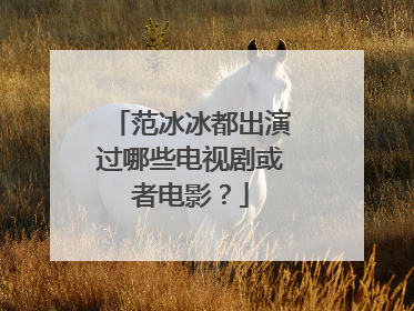 范冰冰都出演过哪些电视剧或者电影？