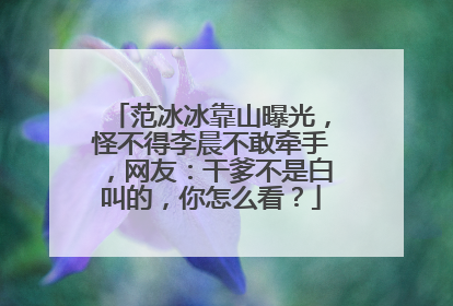 范冰冰靠山曝光，怪不得李晨不敢牵手，网友：干爹不是白叫的，你怎么看？