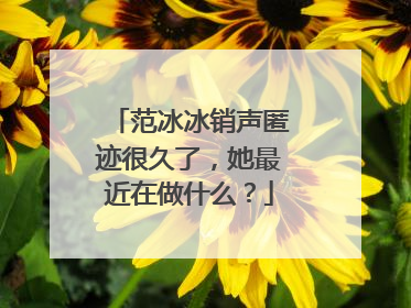 范冰冰销声匿迹很久了，她最近在做什么？