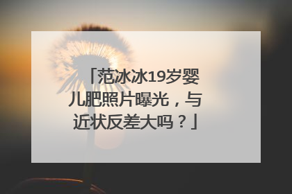 范冰冰19岁婴儿肥照片曝光，与近状反差大吗？