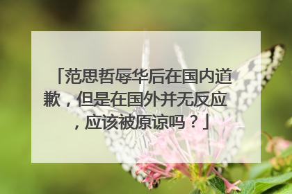 范思哲辱华后在国内道歉,但是在国外并无反应,应该被原谅吗?