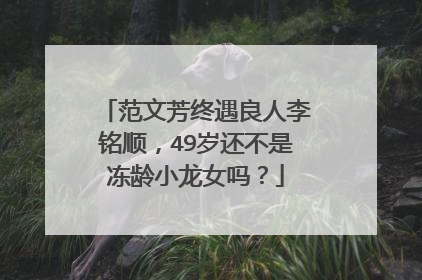 范文芳终遇良人李铭顺,49岁还不是冻龄小龙女吗?