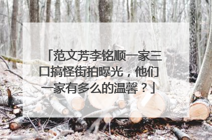范文芳李铭顺一家三口搞怪街拍曝光，他们一家有多么的温馨？