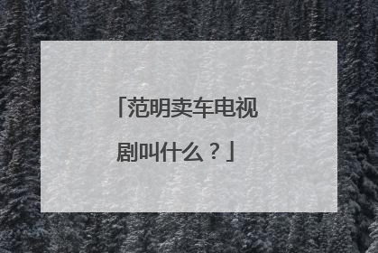 范明卖车电视剧叫什么？