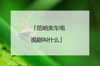 范明卖车电视剧叫什么