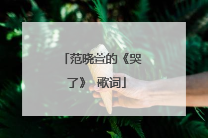 范晓萱的《哭了》 歌词