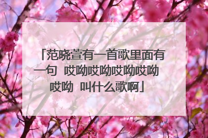 范晓萱有一首歌里面有一句 哎呦哎呦哎呦哎呦哎呦 叫什么歌啊
