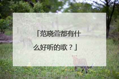 范晓萱都有什么好听的歌？