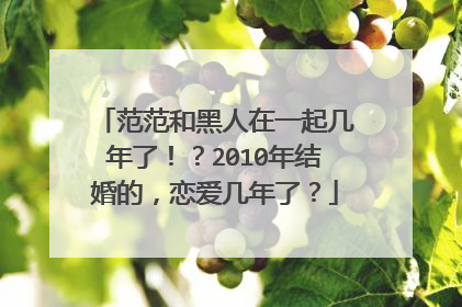 范范和黑人在一起几年了!?2010年结婚的,恋爱几年了?