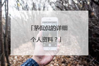 茅侃侃的详细个人资料？