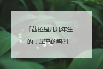 茜拉是几几年生的,属马的吗?