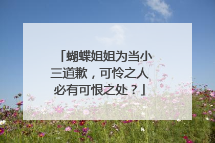 蝴蝶姐姐为当小三道歉,可怜之人必有可恨之处?