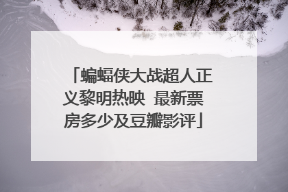 蝙蝠侠大战超人正义黎明热映 最新票房多少及豆瓣影评