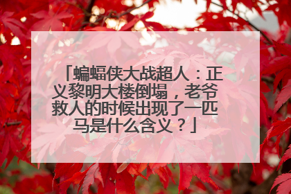 蝙蝠侠大战超人:正义黎明大楼倒塌,老爷救人的时候出现了一匹马是什么含义?