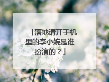 落地请开手机里的李小婉是谁扮演的？