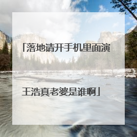 落地请开手机里面演王浩真老婆是谁啊