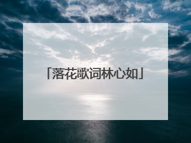 落花歌词林心如