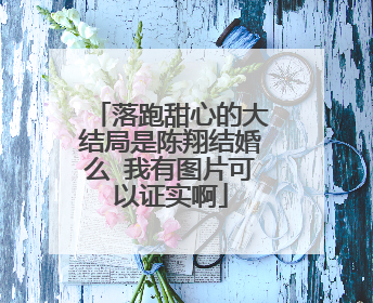 落跑甜心的大结局是陈翔结婚么 我有图片可以证实啊