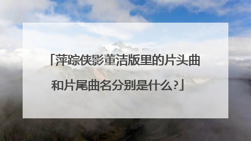萍踪侠影董洁版里的片头曲和片尾曲名分别是什么?
