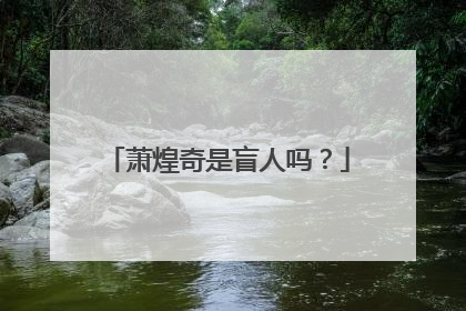 萧煌奇是盲人吗?