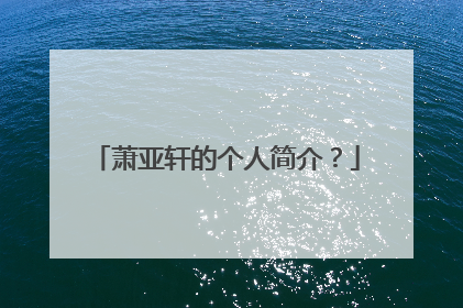 萧亚轩的个人简介？