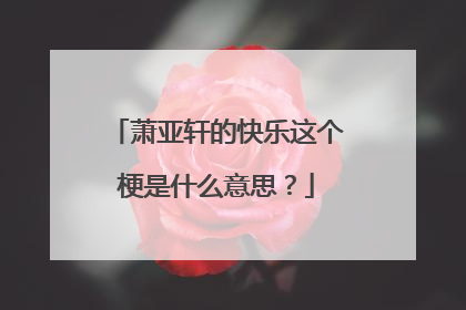 萧亚轩的快乐这个梗是什么意思？