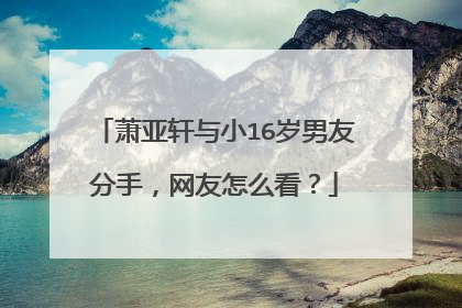 萧亚轩与小16岁男友分手,网友怎么看?