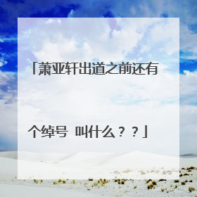 萧亚轩出道之前还有个绰号 叫什么??