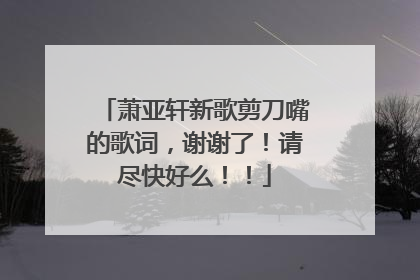 萧亚轩新歌剪刀嘴的歌词，谢谢了！请尽快好么！！