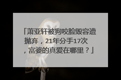 萧亚轩被狗咬脸毁容遭抛弃，21年分手17次，富婆的真爱在哪里？